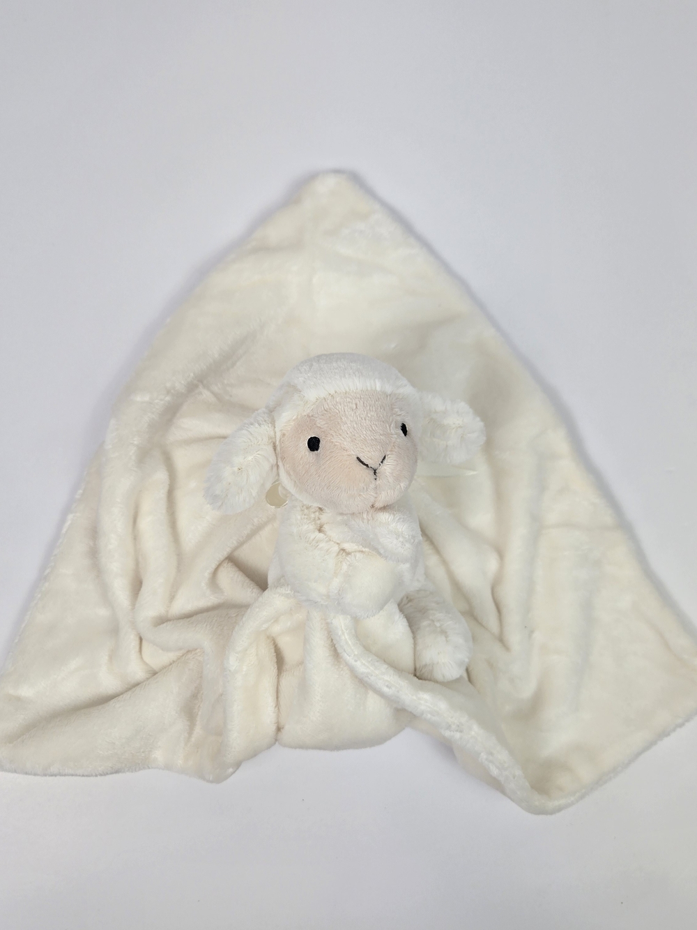 Jellycat Bashful Lamb Soother Lovey Plush Baby Security Blanket Cream